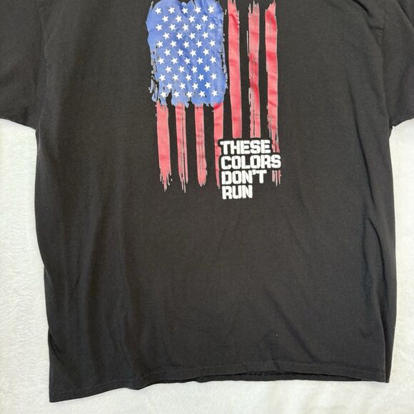 Hanes Mens 2XL Black Graphic Cotton T-Shirt, "These Colors Don't Run" - Picture 4 of 8